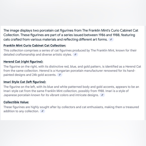 Franklin Mint Collectible Curio Cabinet Cat Collection circa 1988 - Set of 2 - Picture 14 of 14